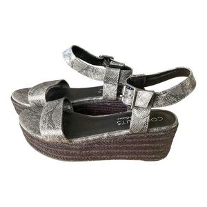 Coconuts by Matissee Sunchaser Wedge Platforms Grey/Black Snake Print Si…